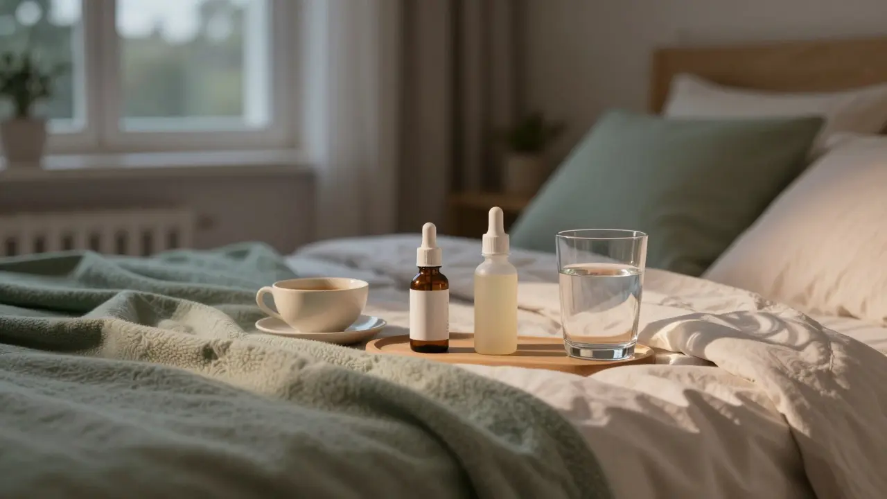 Večerní příprava produktů pro relaxaci v pokoji