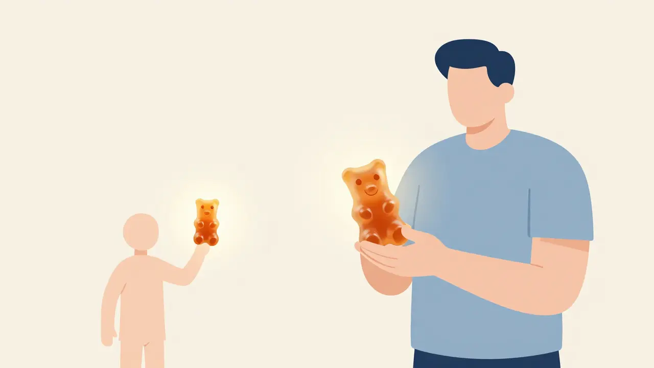 Ilustrace porovnávající účinek dávky pro začátečníka i pokročilého uživatele