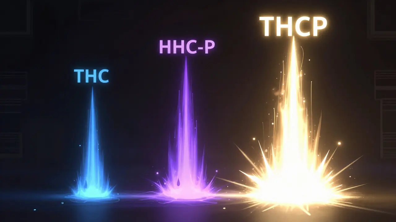 Porovnání síly kanabinoidů: THCP, HHC-P a THC